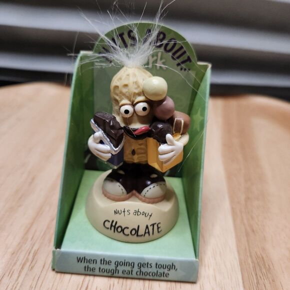 Nuts About Work Bobblehead – “Tough Eat Chocolate” Figurine, Desk Decor - Picture 1 of 8
